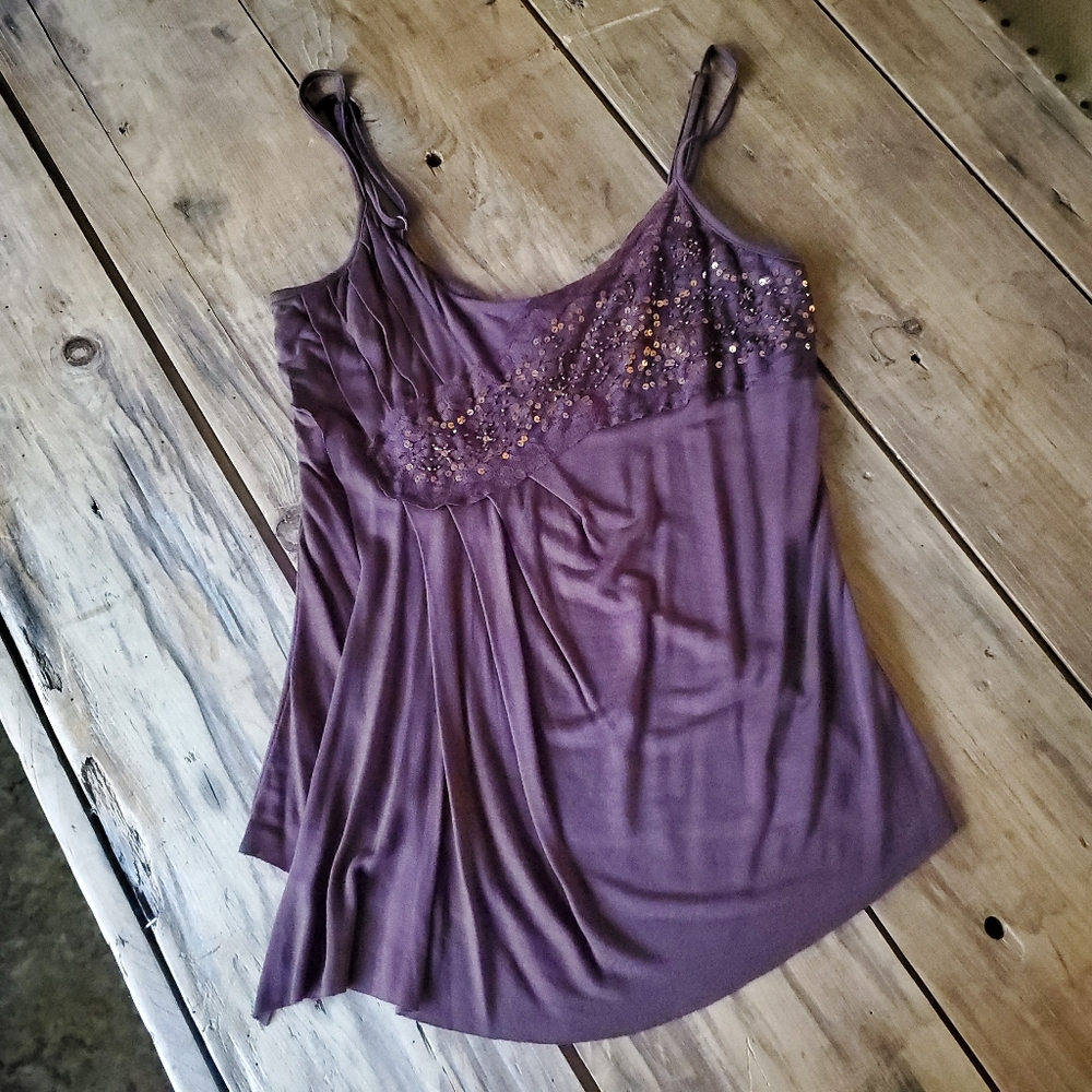 Guess Jeans Women’s Spaghetti Strap layered Brown Top Sz Medium NEW
